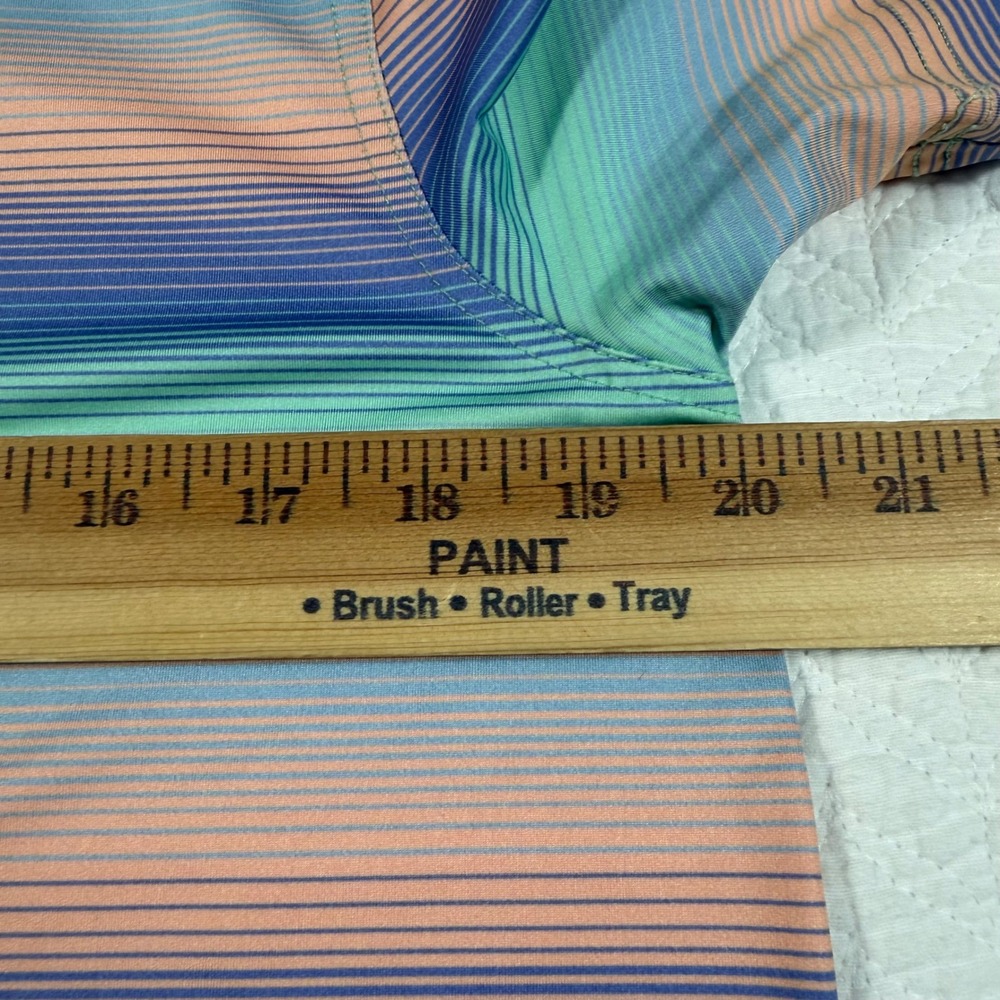 Chubbies Polo Shirt Youth YXL Multi Color Sunset Stripe Performance Stretch EUC - Picture 7 of 9